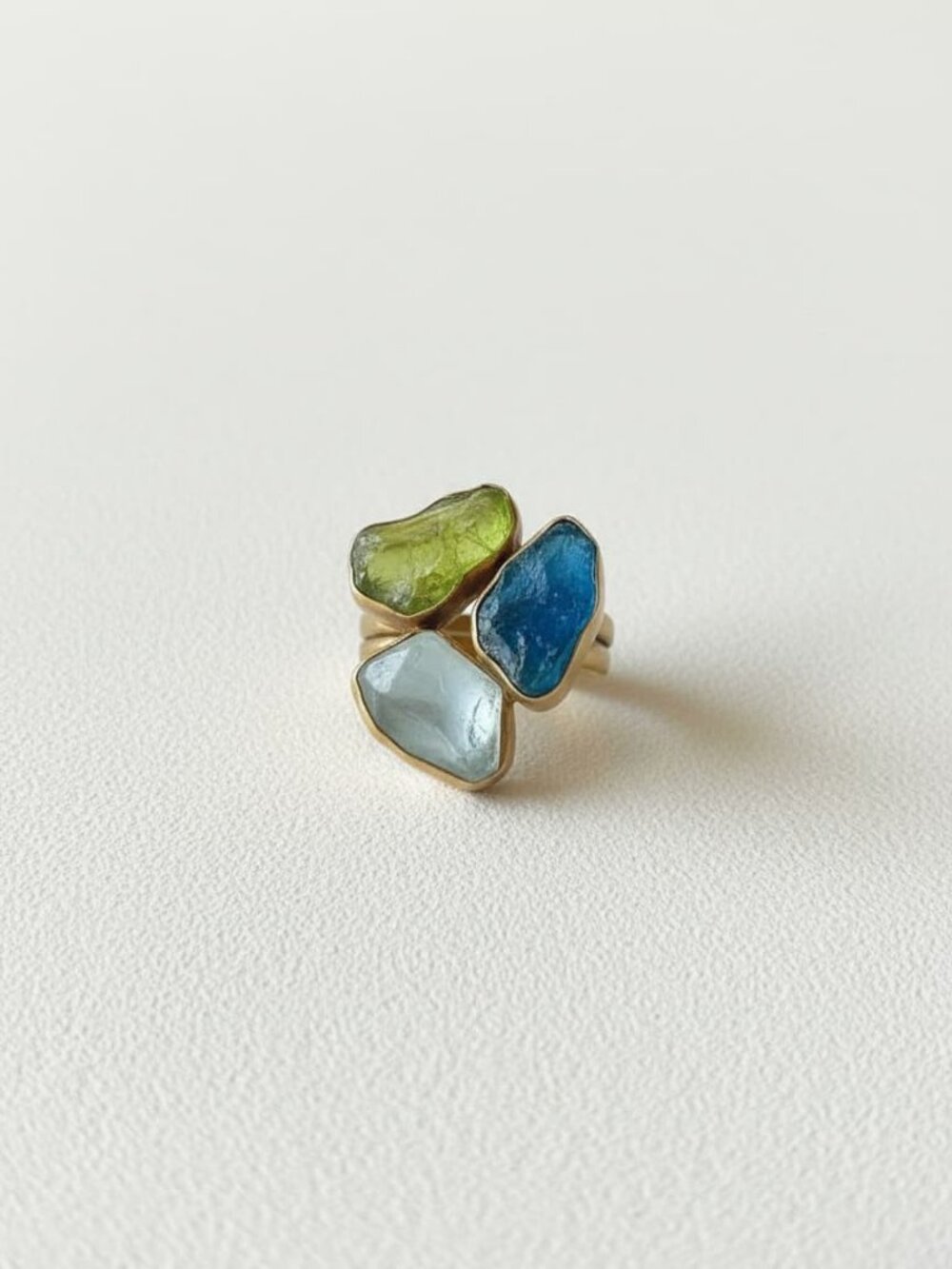 Gold-Plated Three-Stone Statement Ring